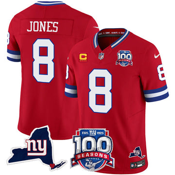 Daniel Jones New York Giants red Vapor jersey