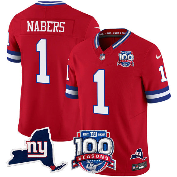 Malik Nabers New York Giants red Vapor jersey