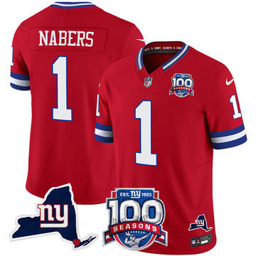 Malik Nabers New York Giants red Vapor jersey