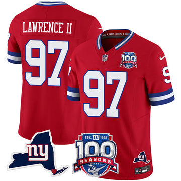 Dexter Lawrence II New York Giants red Vapor jersey