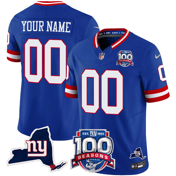 Custom New York Giants royal Vapor jersey