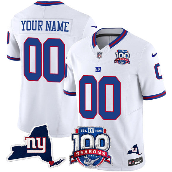 Custom New York Giants white Vapor jersey