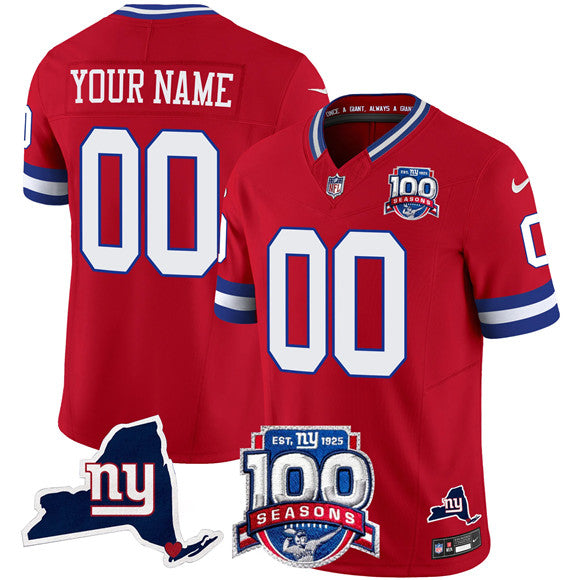Custom New York Giants red Vapor jersey