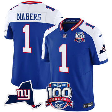 Malik Nabers New York Giants royal Vapor jersey