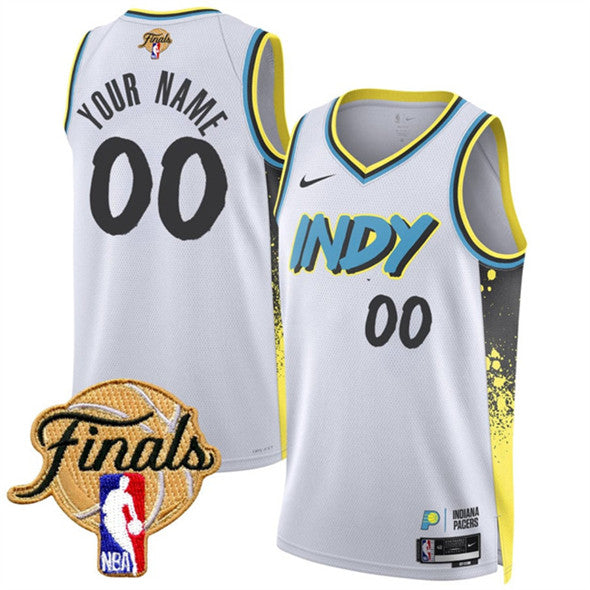 Custom Indiana Pacers white City Edition jersey