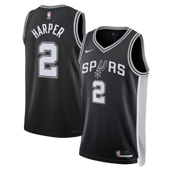 Dylan Harper San Antonio Spurs black jersey