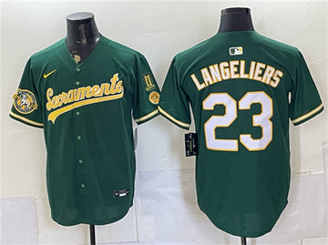 Shea Langeliers Oakland Athletics green Vapor jersey