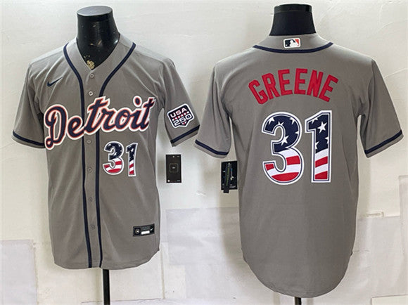 Riley Greene Detroit Tigers gray jersey
