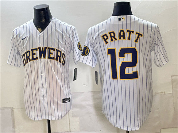 Cooper Pratt Milwaukee Brewers white jersey