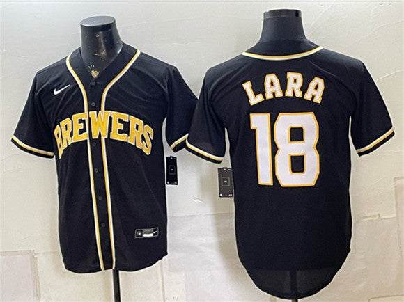 Luis Lara Milwaukee Brewers black Fashion jersey