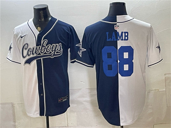 CeeDee Lamb Dallas Cowboys white Split jersey