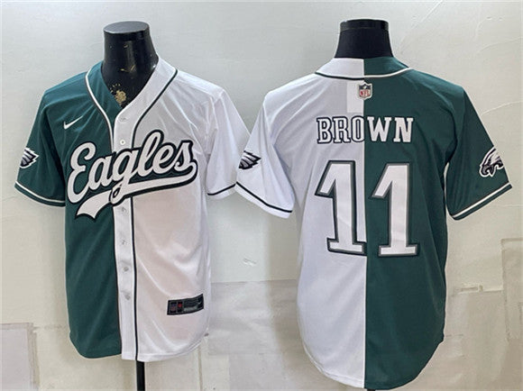 A.J. Brown Philadelphia Eagles green Split jersey