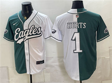 Jalen Hurts Philadelphia Eagles green Split jersey