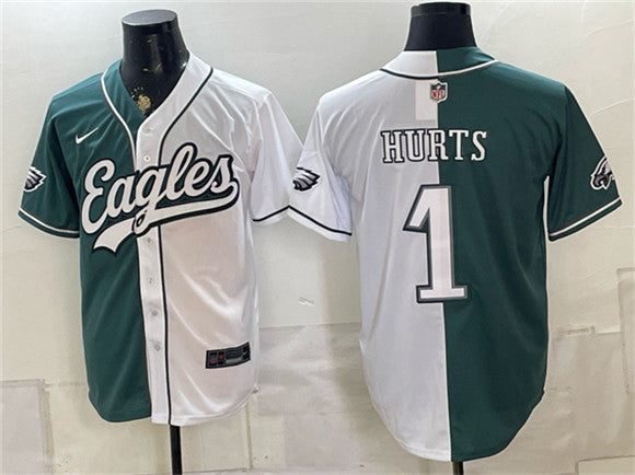 Jalen Hurts Philadelphia Eagles green Split jersey