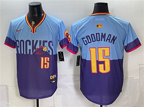 Hunter Goodman Colorado Rockies blue City Connect jersey