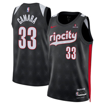 Toumani Camara Portland Trail Blazers black City Edition jersey