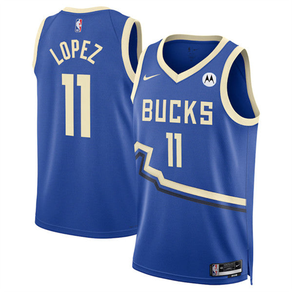 Brook Lopez Milwaukee Bucks royal City Edition jersey