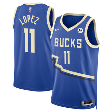 Brook Lopez Milwaukee Bucks royal City Edition jersey