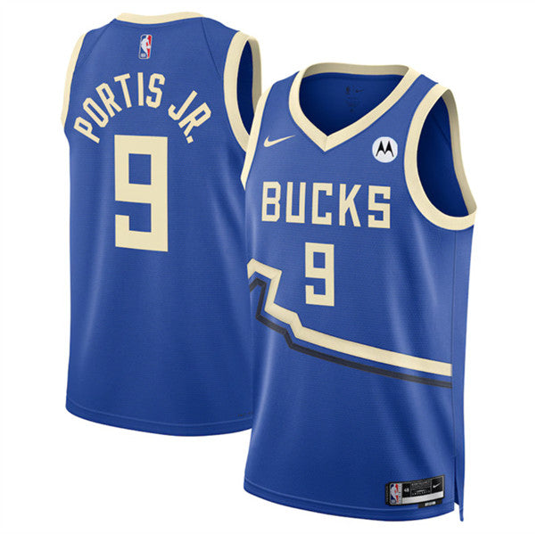 Bobby Portis Milwaukee Bucks royal City Edition jersey