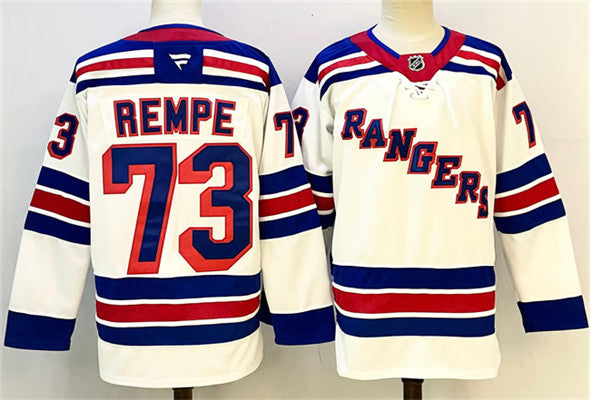 Matt Rempe New York Rangers white Away jersey