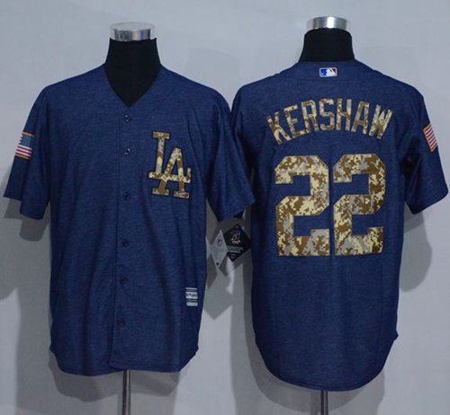 Clayton Kershaw Denim Los Angeles Dodgers blue Salute To Service jersey