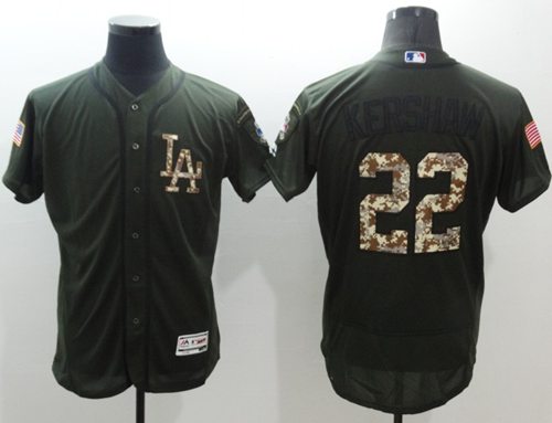 Clayton Kershaw Los Angeles Dodgers green Salute To Service jersey