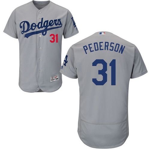 Joc Pederson Los Angeles Dodgers grey Authentic jersey
