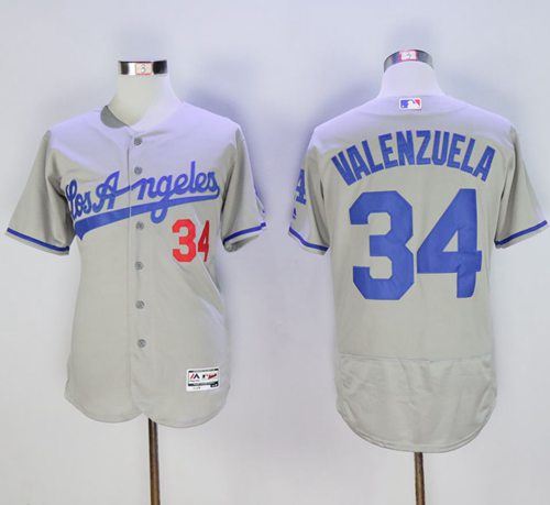 Fernando Valenzuela Los Angeles Dodgers grey Authentic jersey