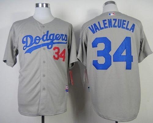 Fernando Valenzuela Los Angeles Dodgers grey jersey