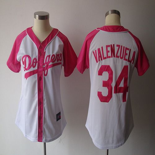 Fernando Valenzuela Los Angeles Dodgers white-pink Fashion jersey