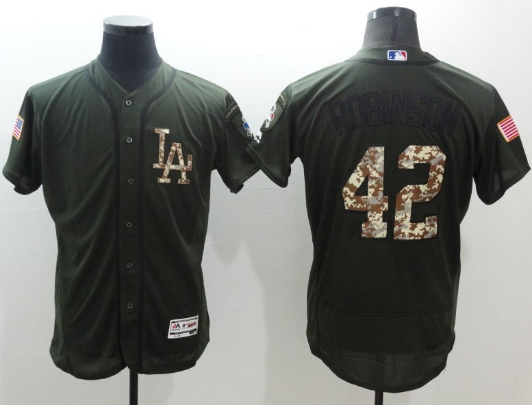 Jackie Robinson Los Angeles Dodgers green Salute To Service jersey
