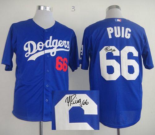 Yasiel Puig Los Angeles Dodgers blue jersey