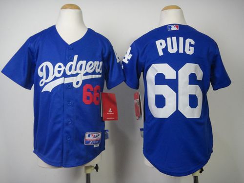 Yasiel Puig Los Angeles Dodgers blue jersey