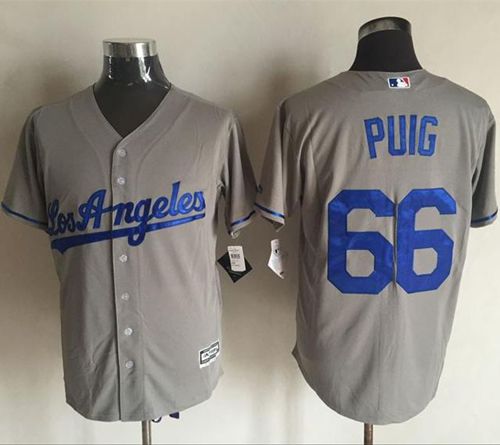 Yasiel Puig Los Angeles Dodgers grey jersey