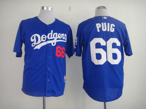 Yasiel Puig Los Angeles Dodgers blue jersey