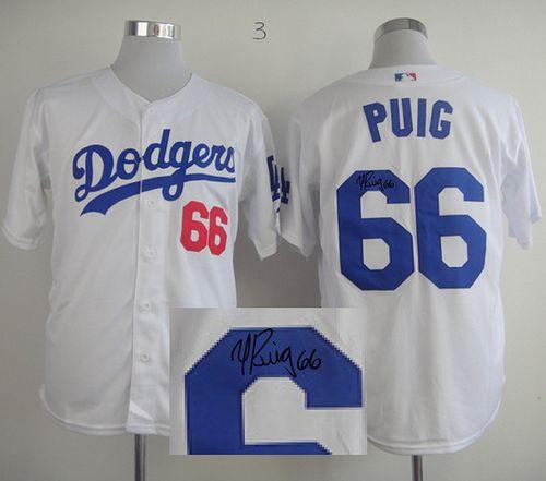 Yasiel Puig Los Angeles Dodgers white jersey