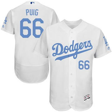 Yasiel Puig Los Angeles Dodgers white Authentic jersey