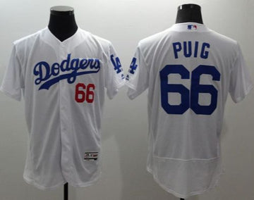 Yasiel Puig Los Angeles Dodgers white Authentic jersey