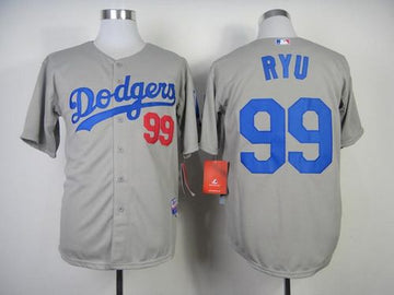 Hyun-Jin Ryu Los Angeles Dodgers grey jersey