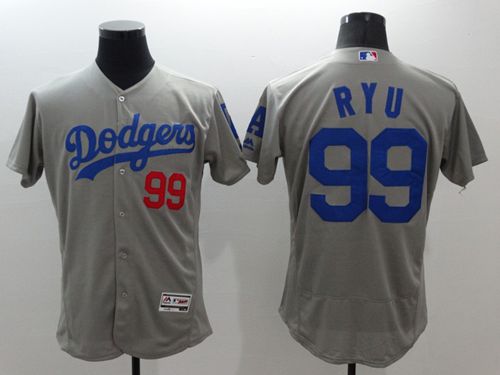 Hyun-Jin Ryu Los Angeles Dodgers grey Authentic jersey