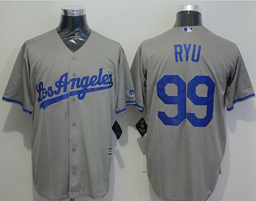 Hyun-Jin Ryu Los Angeles Dodgers grey jersey