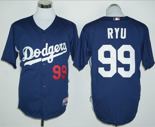 Hyun-Jin Ryu Los Angeles Dodgers navy Cooperstown jersey