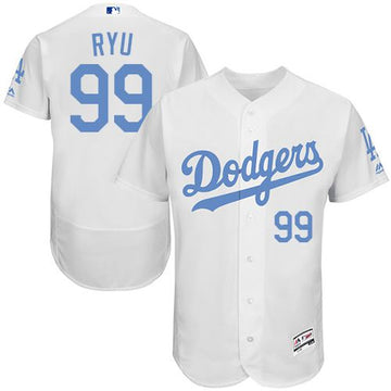 Hyun-Jin Ryu Los Angeles Dodgers white Authentic jersey