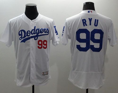 Hyun-Jin Ryu Los Angeles Dodgers white Authentic jersey