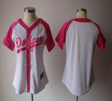 Custom Los Angeles Dodgers white-pink Fashion jersey