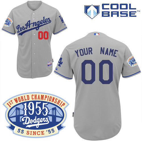 Custom Los Angeles Dodgers grey Authentic jersey