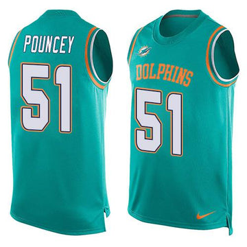 Mike Pouncey Miami Dolphins aqua jersey
