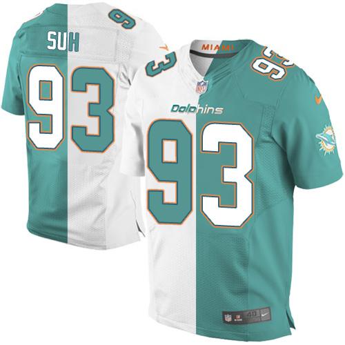 Ndamukong Suh Miami Dolphins aqua Elite jersey
