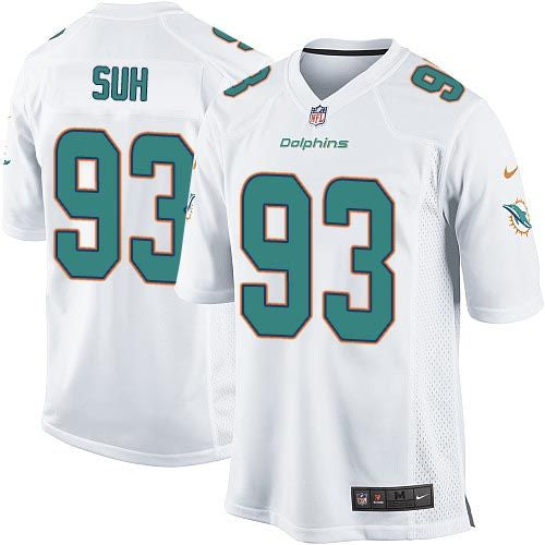 Ndamukong Suh Miami Dolphins white Elite jersey