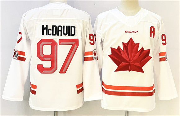 Connor McDavid Team Canada white jersey